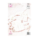Shawl, Matinee Coat, Dress, Hat & Bootee Pattern 5980