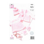 Matinee Coat, Angel Top, Hat & Bootees Pattern 5982