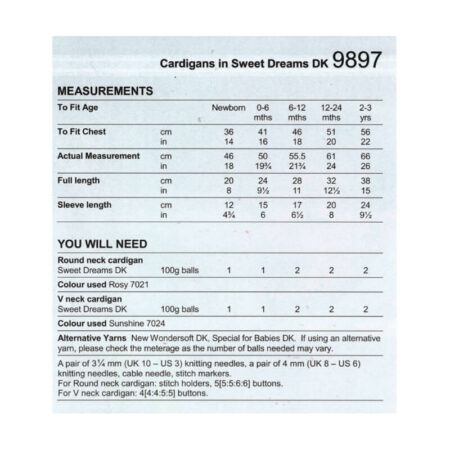 Cardigans Pattern 9897 - Image 2
