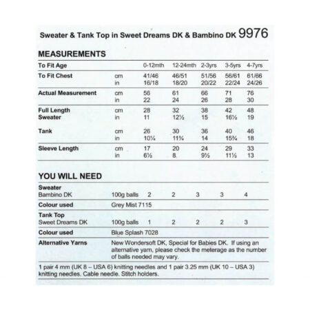 Sweater & Tank Top Pattern 9976 - Image 3