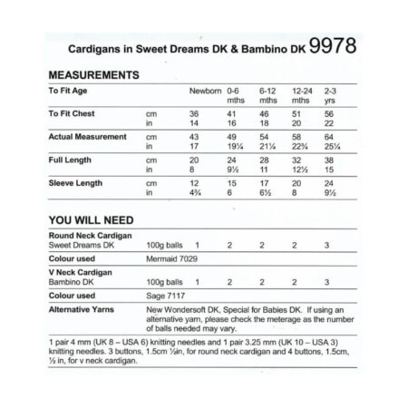 Cardigans Pattern 9978 - Image 2