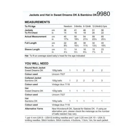 Jackets and Hat Pattern 9980 - Image 2