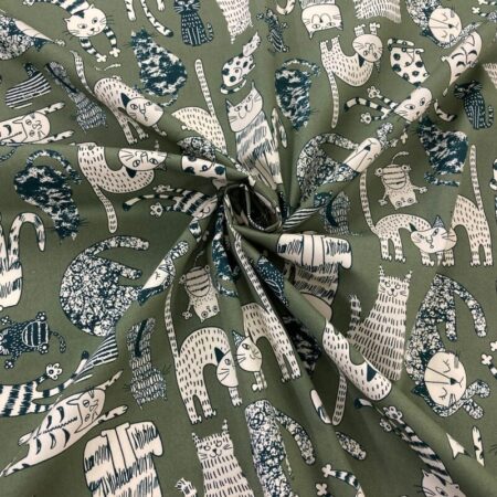 Cat Go Wild Cotton Poplin - Image 2