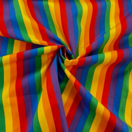 Bold Rainbow Seaside Stripe Cotton Poplin - Image 4