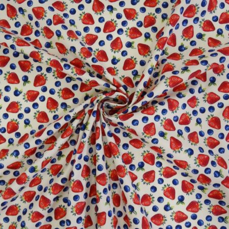 Strawberry and Blueberry Cotton Poplin - Image 4