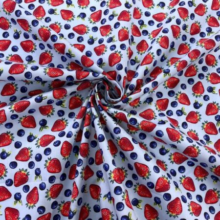 Strawberry and Blueberry Cotton Poplin - Image 3