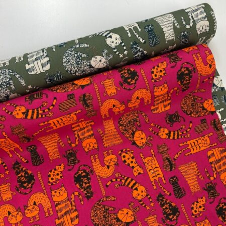 Cat Go Wild Cotton Poplin