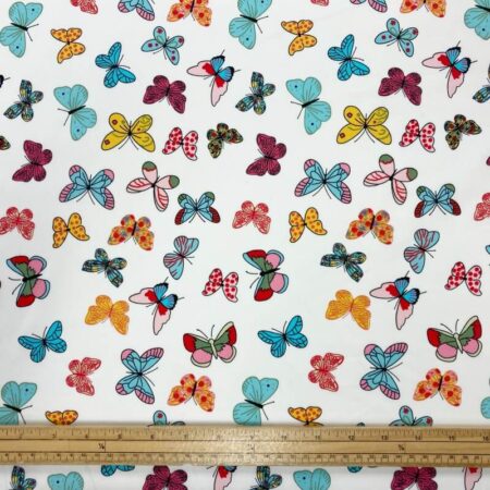 Ivory Butterflies Cotton Poplin - Image 2