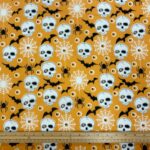 One Eyed Skulls Halloween Polycotton