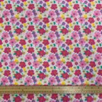 Pink Carnations on Light Pink Cotton Poplin