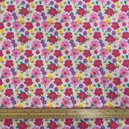 Pink Carnations on Light Pink Cotton Poplin - Image 2