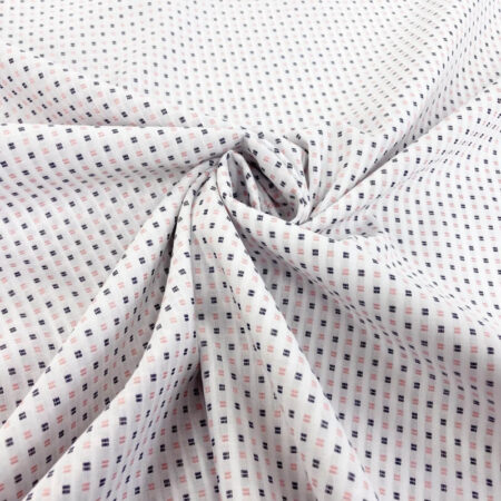 Cotton Jacquard Pink Squares Shirting - Image 2