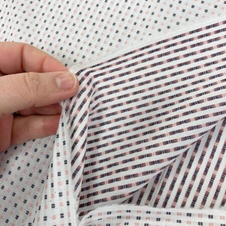 Cotton Jacquard Pink Squares Shirting - Image 4
