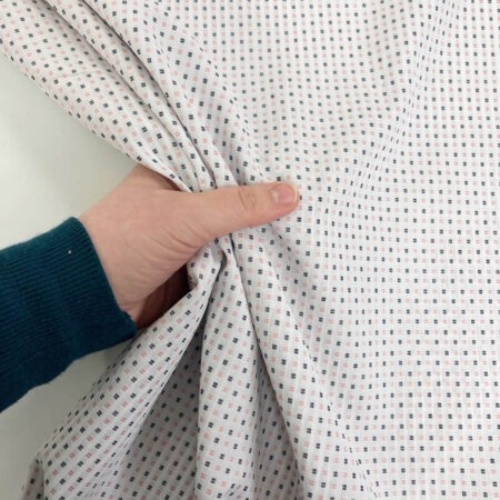 Cotton Jacquard Pink Squares Shirting - Image 5