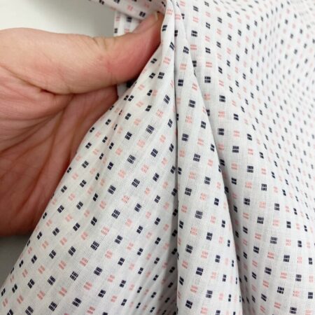 Cotton Jacquard Pink Squares Shirting - Image 6