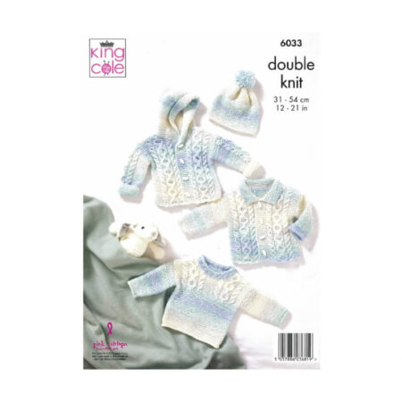 King Cole Jacket, Sweater, Cardigan and Hat Pattern 6033 - Image 2