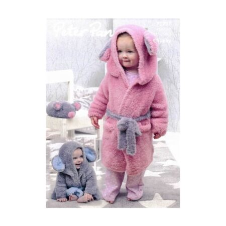 Hooded Dressing Gown and Mouse Pattern P1297