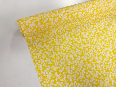 Yellow Flowers Cotton Poplin