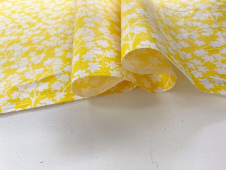 Yellow Flowers Cotton Poplin - Image 3