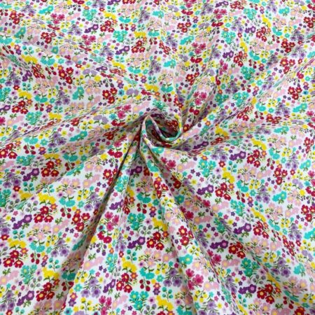 Bright Cluster Flowers Cotton Poplin - Image 3