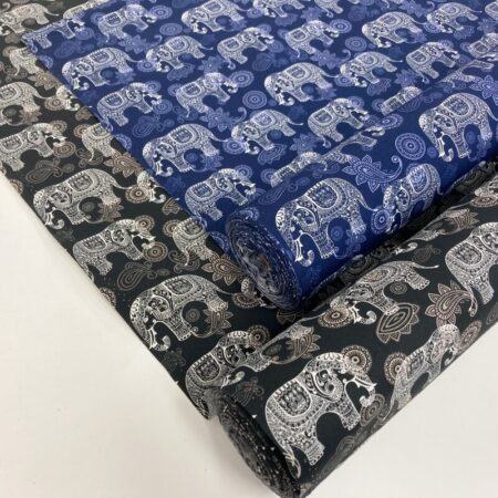 Henna Elephant Cotton Poplin