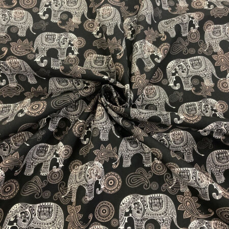 Henna Elephant Cotton Poplin - Image 4
