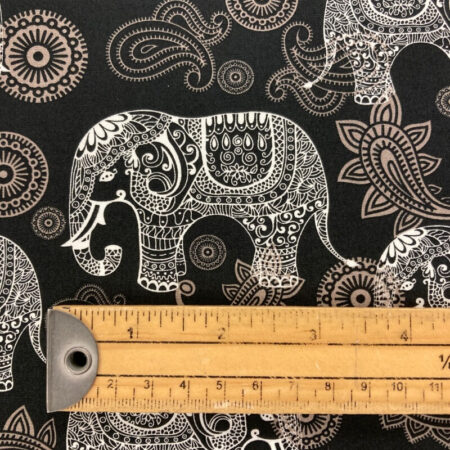 Henna Elephant Cotton Poplin - Image 3