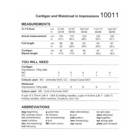 Stylecraft Cardigan and Waistcoat Pattern 10011 - Image 3