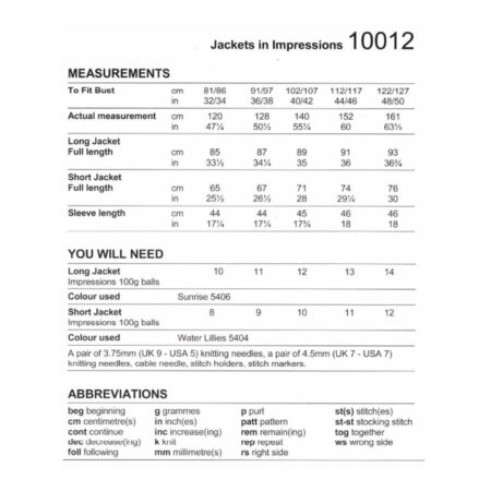 Stylecraft Jackets Pattern 10012 - Image 2