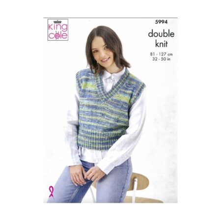 King Cole Ladies Round & V Neck Tanks Pattern 5994