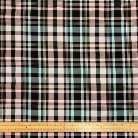 Rainbow Plaid Poly-Viscose - Image 3