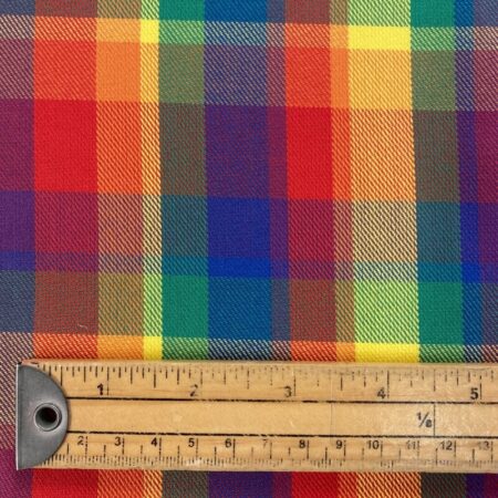 Rainbow Plaid Poly-Viscose - Image 4