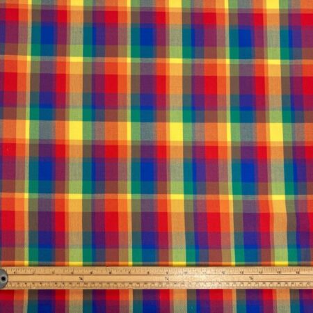 Rainbow Plaid Poly-Viscose - Image 6