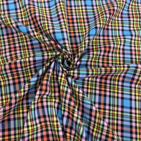 Rainbow Plaid Poly-Viscose - Image 7