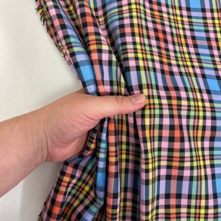 Rainbow Plaid Poly-Viscose - Image 8