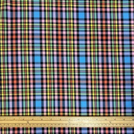 Rainbow Plaid Poly-Viscose - Image 9
