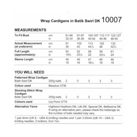 Stylecraft Wrap Cardigans Pattern 10007 - Image 2
