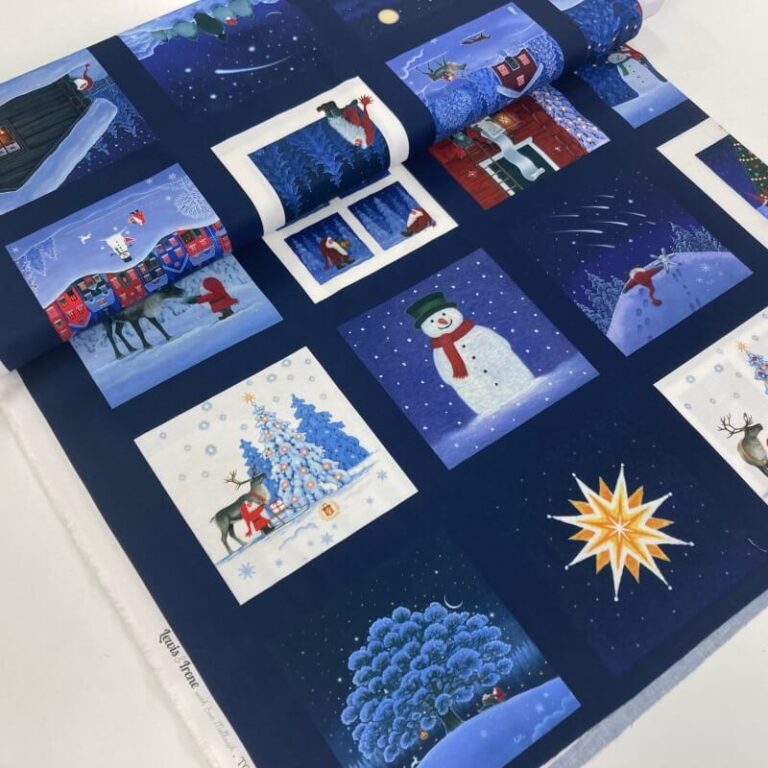 Cotton Fabric Tomten Christmas Panels - The Cheap Shop Tiptree