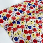 Watercolour Flowers Viscose Linen Jersey