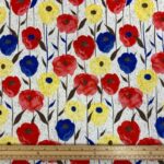 Watercolour Flowers Viscose Linen Jersey