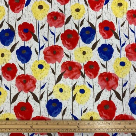 Watercolour Flowers Viscose Linen Jersey - Image 3