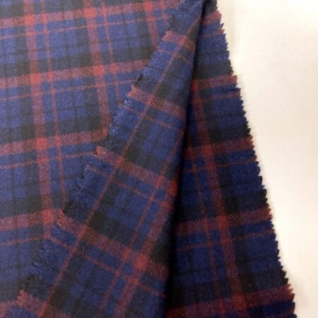 Navy and Wine Check Wool Plaid - Image 3