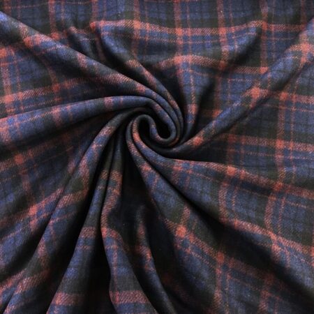 Navy and Wine Check Wool Plaid - Image 2