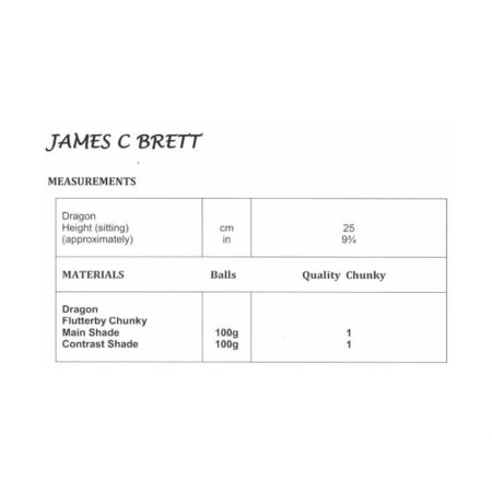 James C Brett Dragons Pattern JB806 - Image 2