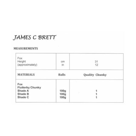 James C Brett Fox Pattern JB808 - Image 2