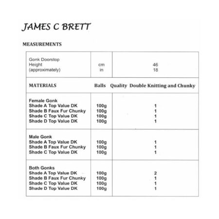 James C Brett Gonk Doorstops Pattern JB810 - Image 2
