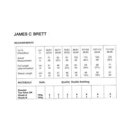 James C Brett Sweaters Pattern JB813 - Image 2