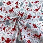 Christmas Panama Polycotton Fabric