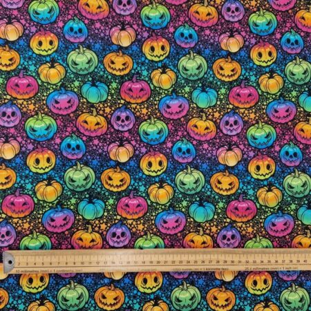 Rainbow Neon Pumpkins Cotton - Image 2