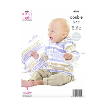 King Cole Jackets, Hat, Blanket and Cushion Covers Pattern 6101 - Image 2